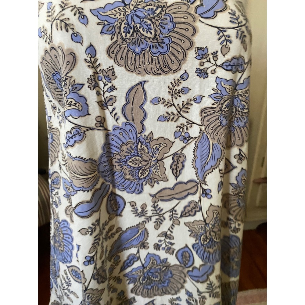 Tommy Hilfiger Paisley Sleeveless Shift Dress Blue White Ruffle Hem Sz 12 - Picture 5 of 9
